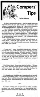 Camper's Tips