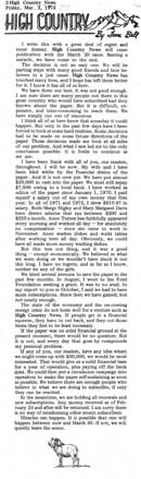 March 1973 Farewell Column